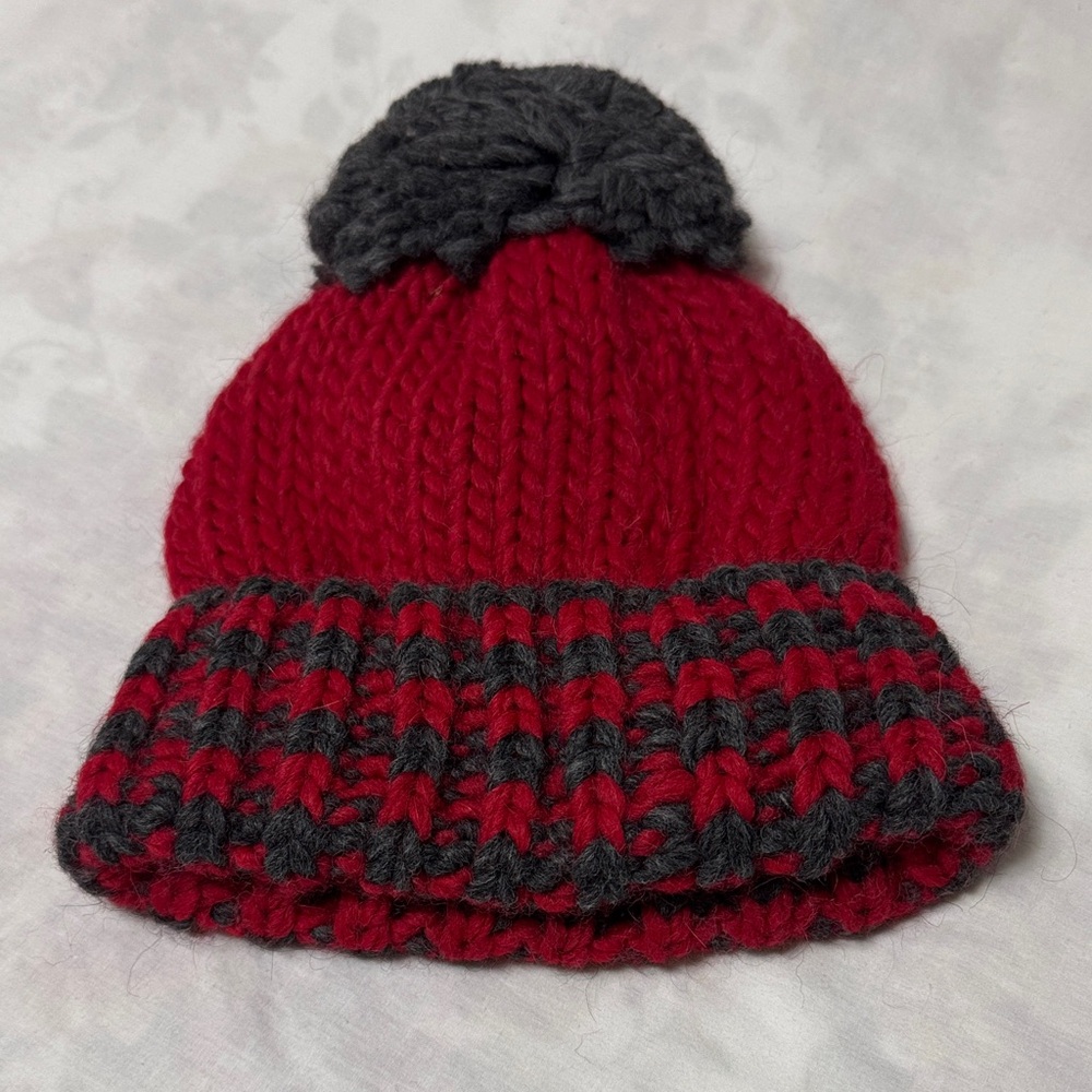 Stylish Red and Gray Women's Beanie